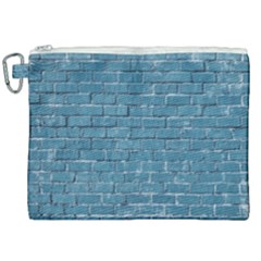 White And Blue Brick Wall Canvas Cosmetic Bag (xxl) by artworkshop