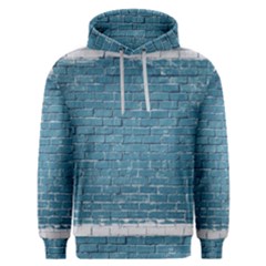 White And Blue Brick Wall Men s Overhead Hoodie