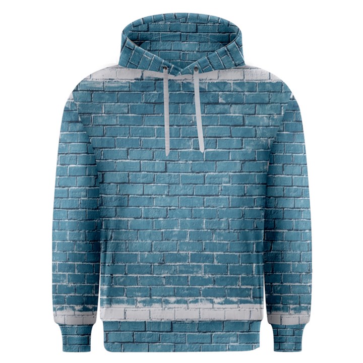 White And Blue Brick Wall Men s Overhead Hoodie