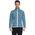 White And Blue Brick Wall Men s Bomber Jacket View1