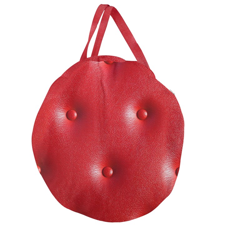 Lipstick Red Giant Round Zipper Tote