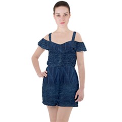 Denim Style  Ruffle Cut Out Chiffon Playsuit by PollyParadiseBoutique7