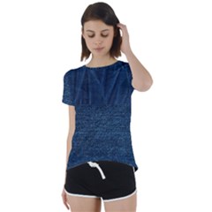 Denim Style  Short Sleeve Open Back Tee