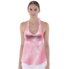 Pink Satin  Babydoll Tankini Top by PollyParadiseBoutique7