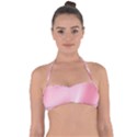 Pink Satin  Halter Bandeau Bikini Top View1