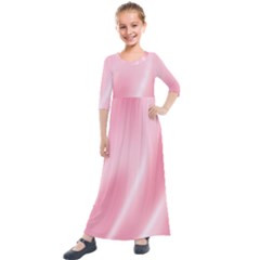 Pink Satin  Kids  Quarter Sleeve Maxi Dress by PollyParadiseBoutique7