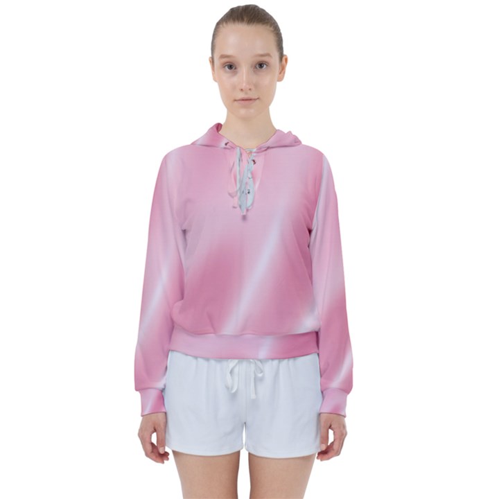 Pink Satin  Women s Tie Up Sweat