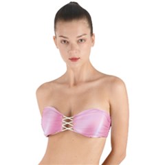 Pink Satin  Twist Bandeau Bikini Top by PollyParadiseBoutique7