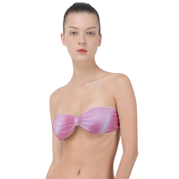 Pink Satin  Classic Bandeau Bikini Top 