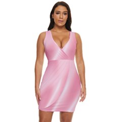 Pink Satin  Draped Bodycon Dress by PollyParadiseBoutique7