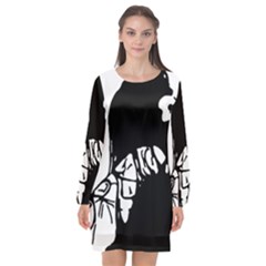 Mrn Long Sleeve Chiffon Shift Dress  by MRNStudios