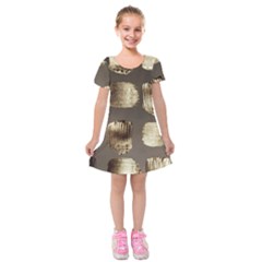 Gold Rush  Kids  Short Sleeve Velvet Dress by PollyParadiseBoutique7