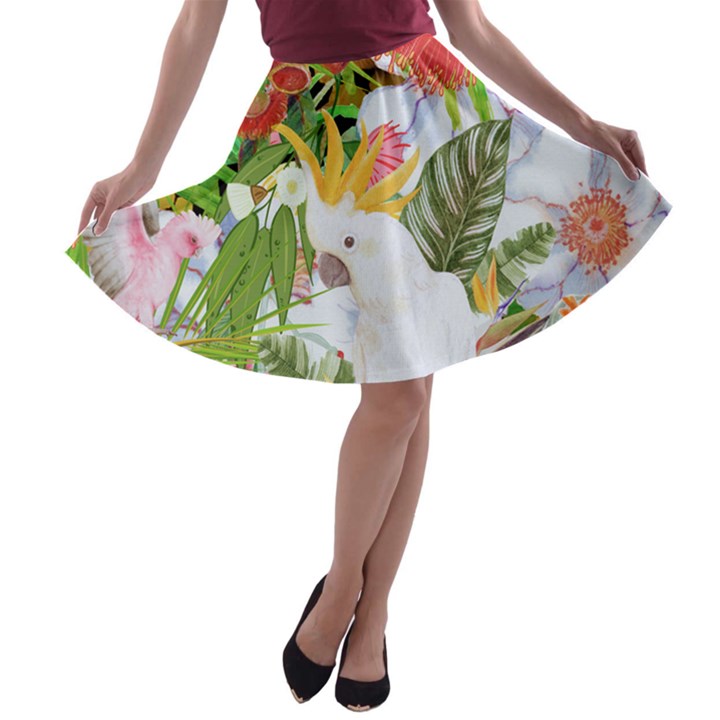 Birds of Paradise  A-line Skater Skirt