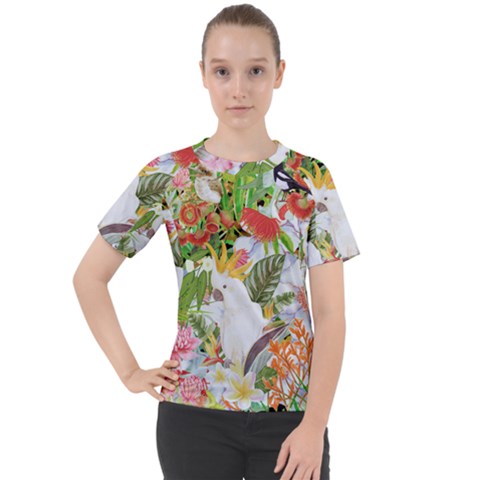 Birds Of Paradise  Women s Sport Raglan Tee by PollyParadiseBoutique7