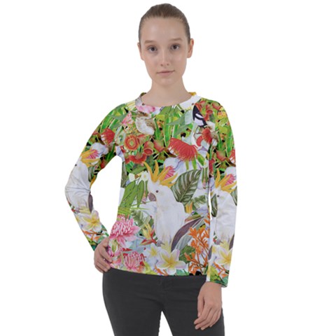 Birds Of Paradise  Women s Long Sleeve Raglan Tee by PollyParadiseBoutique7