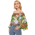 Birds of Paradise  Off Shoulder Flutter Bell Sleeve Top View2