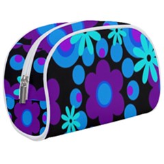 Flowers Pearls And Donuts Blue Purple Black Make Up Case (medium) by Mazipoodles