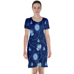 Flower Short Sleeve Nightdress by zappwaits