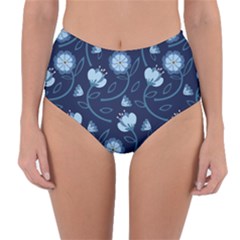 Flower Reversible High-waist Bikini Bottoms by zappwaits