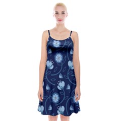 Flower Spaghetti Strap Velvet Dress