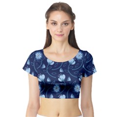 Flower Short Sleeve Crop Top by zappwaits