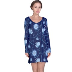 Flower Long Sleeve Nightdress by zappwaits