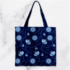 Flower Zipper Grocery Tote Bag by zappwaits