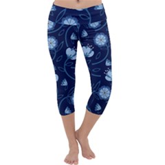 Flower Capri Yoga Leggings by zappwaits