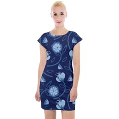 Flower Cap Sleeve Bodycon Dress by zappwaits