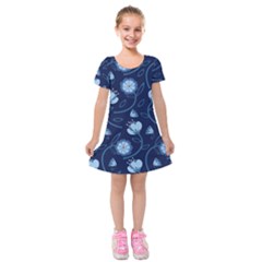 Flower Kids  Short Sleeve Velvet Dress