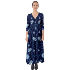 Flower Button Up Boho Maxi Dress by zappwaits