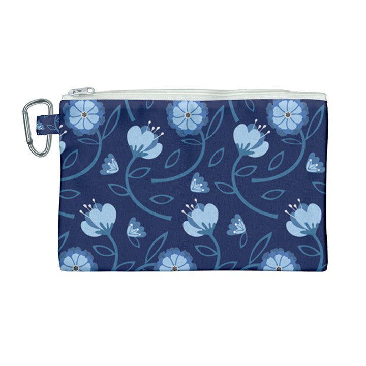 Flower Canvas Cosmetic Bag (Large)