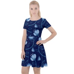 Flower Cap Sleeve Velour Dress  by zappwaits