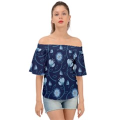 Flower Off Shoulder Short Sleeve Top by zappwaits