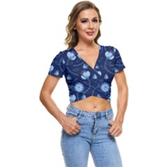 Flower Short Sleeve Foldover Tee by zappwaits