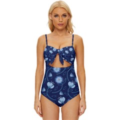 Flower Knot Front One-piece Swimsuit by zappwaits