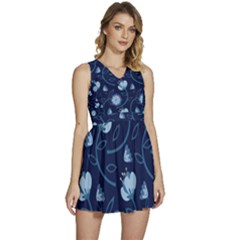 Flower Sleeveless High Waist Mini Dress by zappwaits