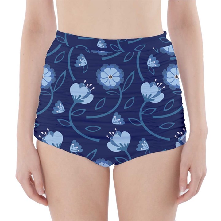 Flower High-Waisted Bikini Bottoms