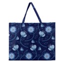 Flower Zipper Large Tote Bag View1