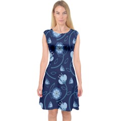 Flower Capsleeve Midi Dress by zappwaits