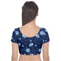 Flower Velvet Short Sleeve Crop Top  View2