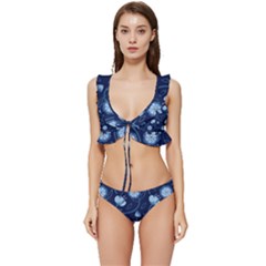 Flower Low Cut Ruffle Edge Bikini Set by zappwaits