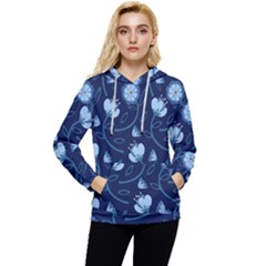 Flower Women s Lightweight Drawstring Hoodie