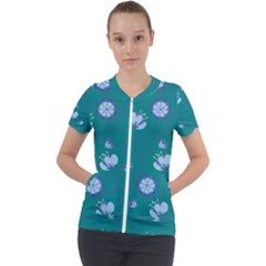 Floral-seamless-pattern Short Sleeve Zip Up Jacket by zappwaits