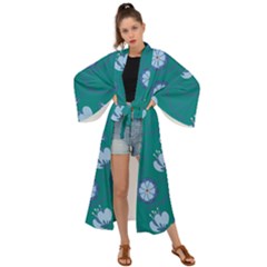 Floral-seamless-pattern Maxi Kimono by zappwaits