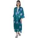 Floral-seamless-pattern Maxi Satin Kimono View1