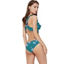 Floral-seamless-pattern Low Cut Ruffle Edge Bikini Set View3