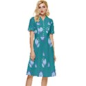 Floral-seamless-pattern Button Top Knee Length Dress View1