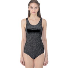 Black Wall Texture One Piece Swimsuit by artworkshop