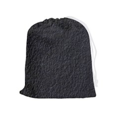 Black Wall Texture Drawstring Pouch (xl) by artworkshop